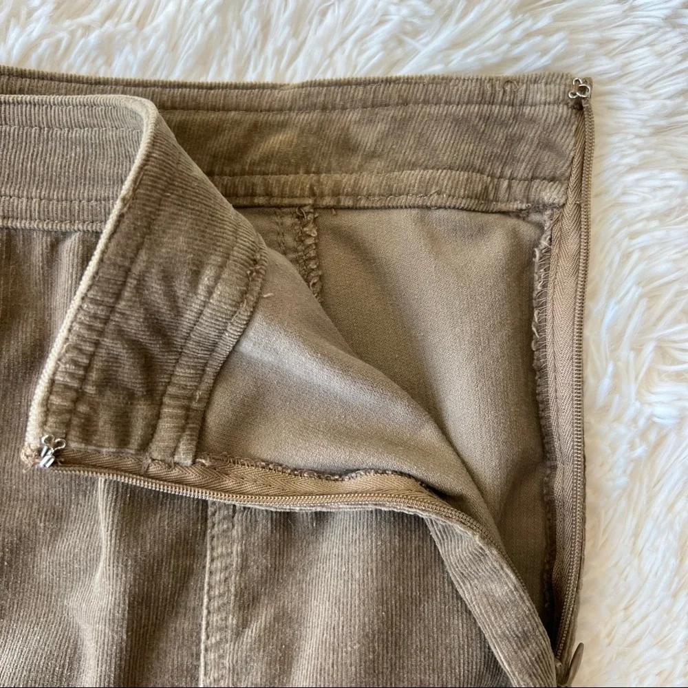 Croft & Barrow tan corduroy fall skirt a line midi skirt Sz 12_6